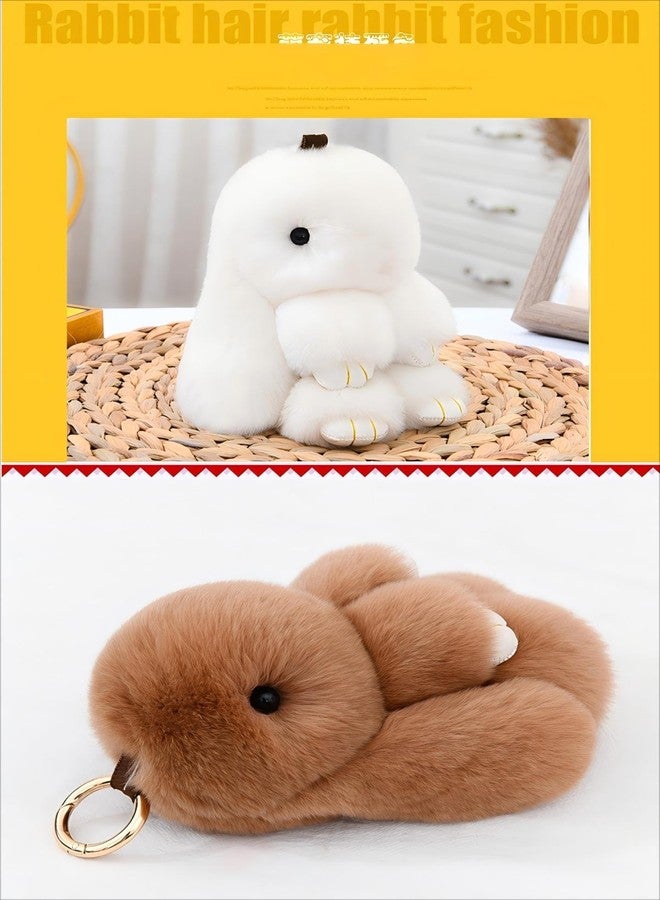 Bandfol Fluffy Bunny Keychain Plush Lulu Bunny Keychain for Women, Soft Rabbit Cute Bag Charms for Easter Birthday Gift - Image 3